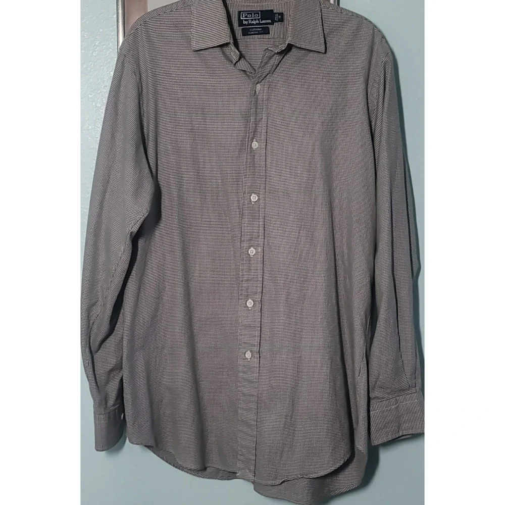 Polo Ralph Lauren Men’s Micro Houndstooth Dress Shirt Curham Classic Fit M